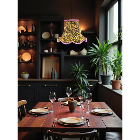 Leopard Animal Print and Pink Fabric Lampshades