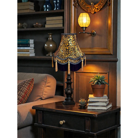 Leopard Animal Print Double Scallop Fabric Lampshade