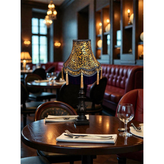 Leopard Animal Print Double Scallop Fabric Lampshade