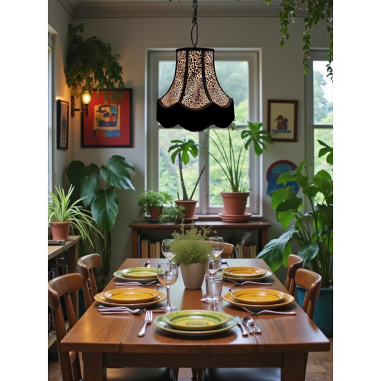 Lynx Animal Print and Black Fabric Lampshades