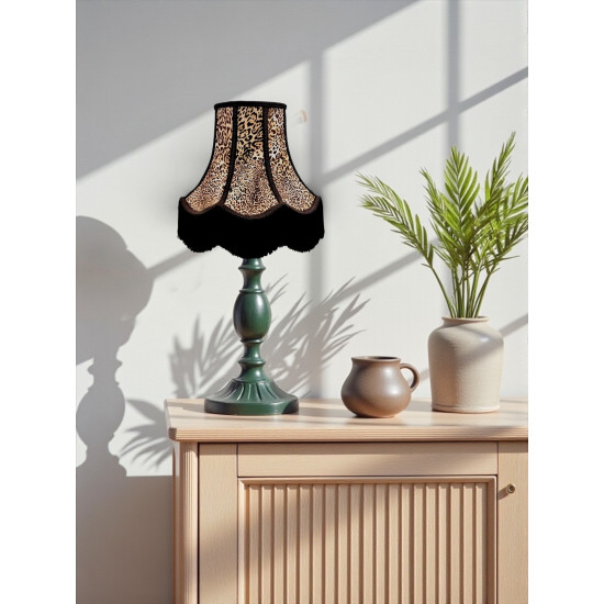 Lynx Animal Print and Black Fabric Lampshades