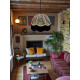 Lynx Animal Print and Gold Dome Fabric Lampshades