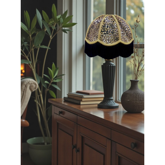 Lynx Animal Print and Gold Dome Fabric Lampshades