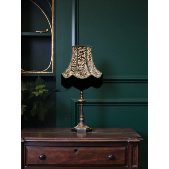 Lynx Animal Print and Green Fabric Lampshades