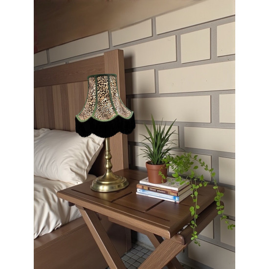 Lynx Animal Print and Green Fabric Lampshades