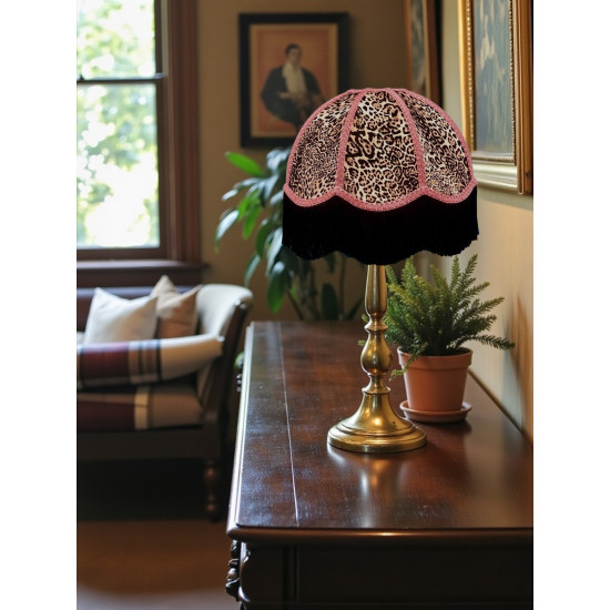Lynx Animal Print and Pink Dome Fabric Lampshades