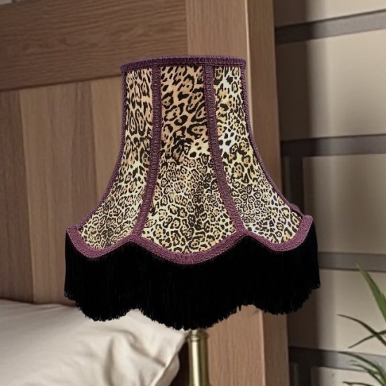 Lynx Animal Print and Purple Fabric Lampshades