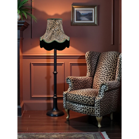 Lynx Animal Print and Green Fabric Lampshades