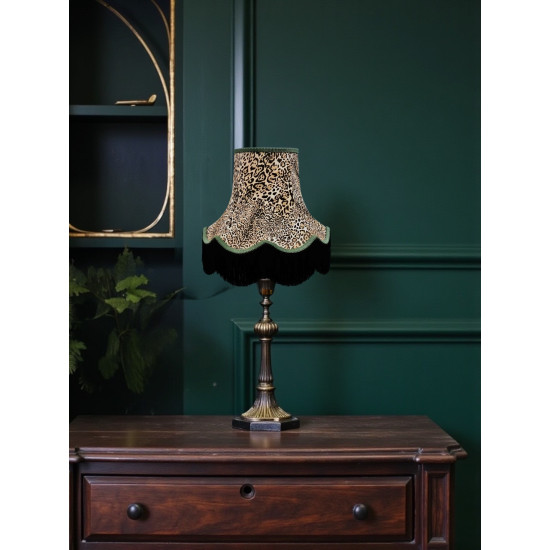 Lynx Animal Print and Green Fabric Lampshades