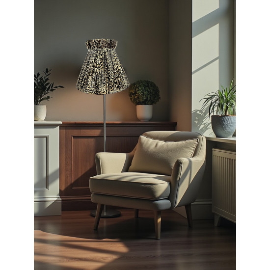 Lynx Animal Print Ruffled Top Fabric Lampshade