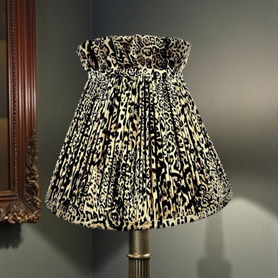 Lynx Animal Print Ruffled Top Fabric Lampshade