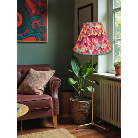 Hot Pink Feather Fabric Tapered Empire Lampshade