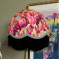 Hot Pink Feather Dome Fabric Lampshades