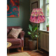 Hot Pink Feather Gathered Fabric Lampshade