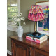 Hot Pink Feather Gathered Fabric Lampshade