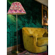 Hot Pink Feather Gathered Fabric Lampshade