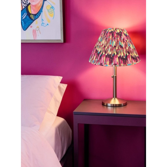 Hot Pink Feather Gathered Fabric Lampshade