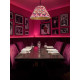 Hot Pink Feather Gathered Fabric Lampshade