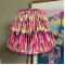 Hot Pink Feather Gathered Fabric Lampshade