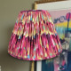 Hot Pink Feather Gathered Fabric Lampshade