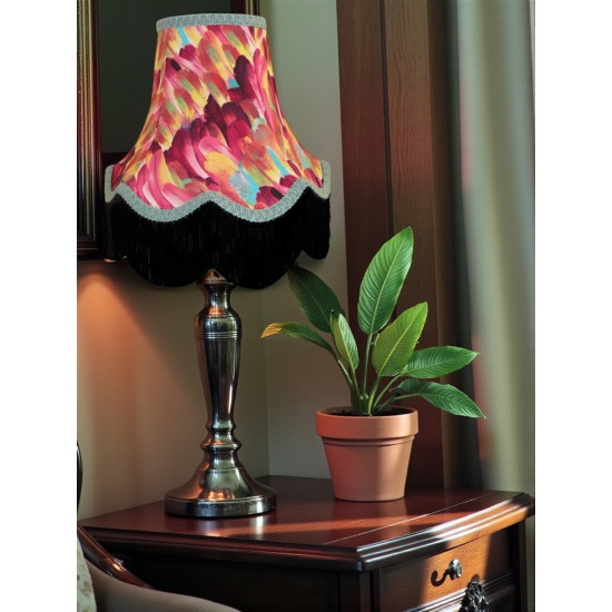 Hot Pink Feather Fabric Lampshades