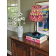 Hot Pink Feather Ruffled Top Fabric Lampshade