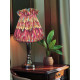 Hot Pink Feather Ruffled Top Fabric Lampshade