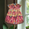 Hot Pink Feather Ruffled Top Fabric Lampshade