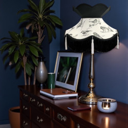 Garden Birds Black Victorian Fabric Lampshades