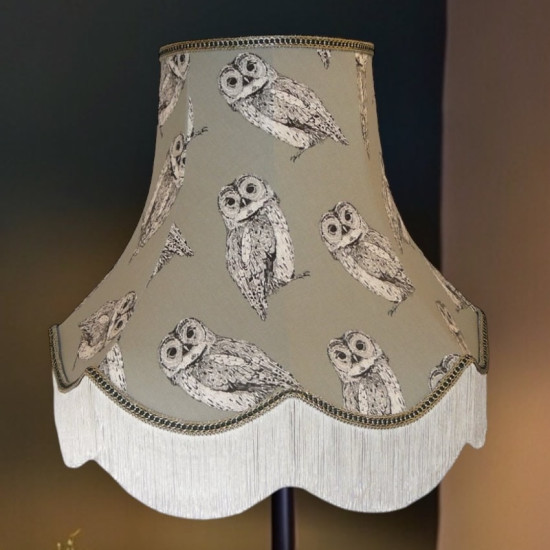 Grey Owl Design Fabric Lampshades