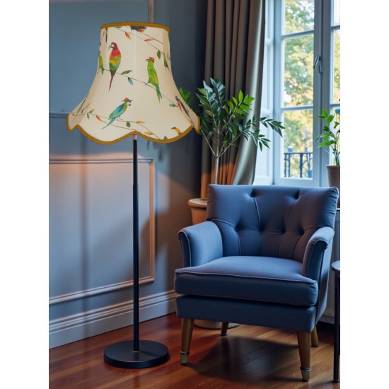 Parrots and Toucan Gold Modern Fabric Lampshades