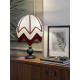 Ivory Wine and Cream Art Deco Fabric Lampshade