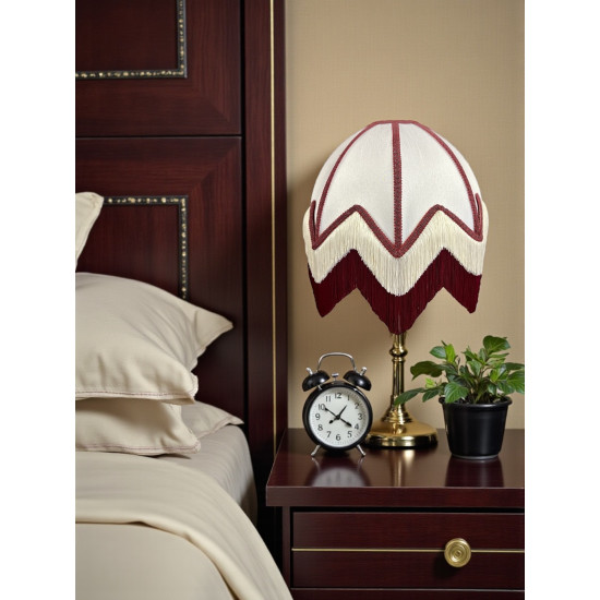 Ivory Wine and Cream Art Deco Fabric Lampshade