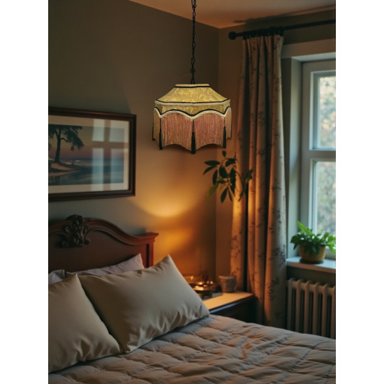 Paisley Jacquard Gold and Black Balmoral Downton Abbey Ceiling Lampshade