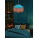 Teal Blue and Gold Balmoral Downton Abbey Fabric Ceiling Lampshade