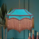 Teal Blue and Gold Balmoral Downton Abbey Fabric Ceiling Lampshade