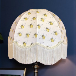 Worker Bee Ivory Dome Fabric Lampshade