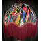 Vibrant Velvet Black and Wine Botanical Parachute Dome Lampshade