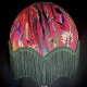 Vibrant Velvet Cerise Pink and Green Botanical Parachute Lampshade Vibrant Velvet Cerise Pink and Green Botanical Parachute Lampshade