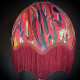 Vibrant Velvet Cerise Pink and Wine Botanical Parachute Lampshade