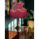Vibrant Velvet Cerise Pink and Red Wine Botanical Victorian Crown Lampshade
