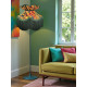Vibrant Velvet Ochre and Green Botanical Victorian Crown Lampshade