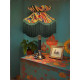 Vibrant Velvet Ochre and Green Botanical Victorian Crown Lampshade