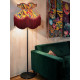 Vibrant Velvet Ochre and Red Wine Botanical Victorian Crown Lampshade