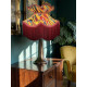 Vibrant Velvet Ochre and Red Wine Botanical Victorian Crown Lampshade
