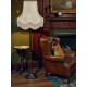 Cream Brocade Fabric Scalloped Bottom Lampshades