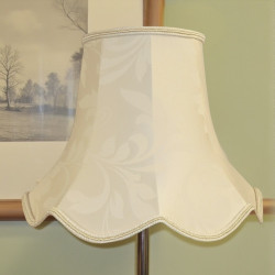 Cream Brocade Modern Fabric Scalloped Lampshade Cream Brocade Modern Fabric Scalloped Lampshade