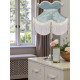 Duck Egg Brocade and Cream Fabric Victorian Crown Top Lampshades
