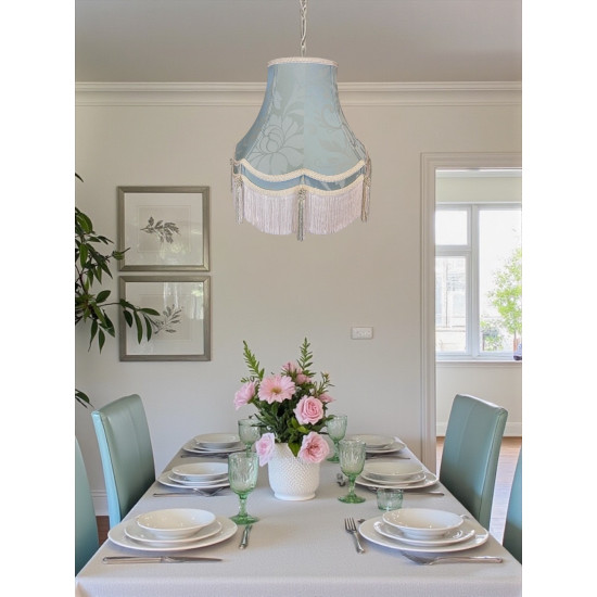 Duck Egg Brocade and Cream Gallery Lampshade
