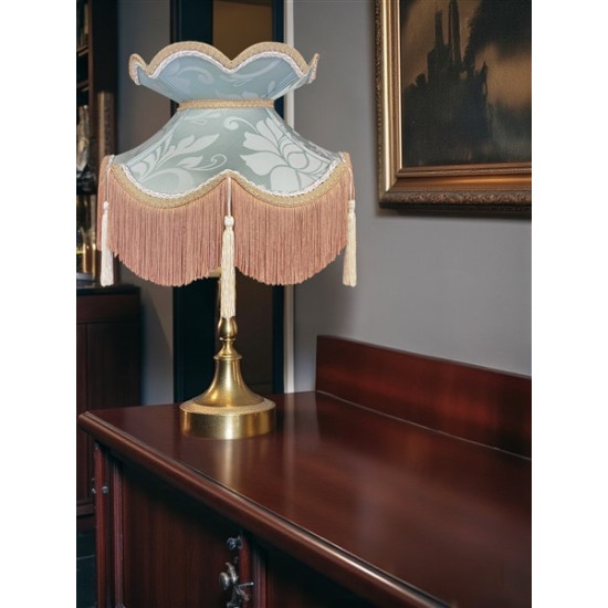 Duck Egg Brocade Cream and Gold Fabric Victorian Crown Top Lampshades